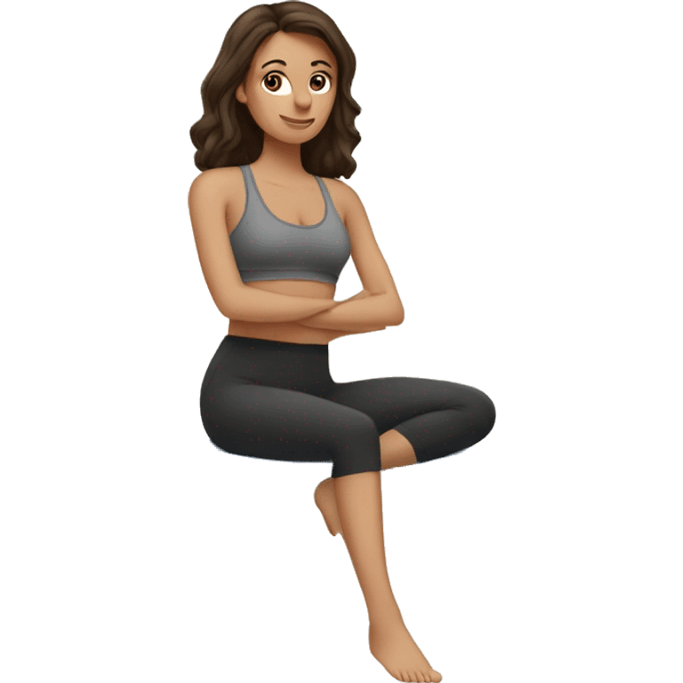 Brunette doing Pilates emoji