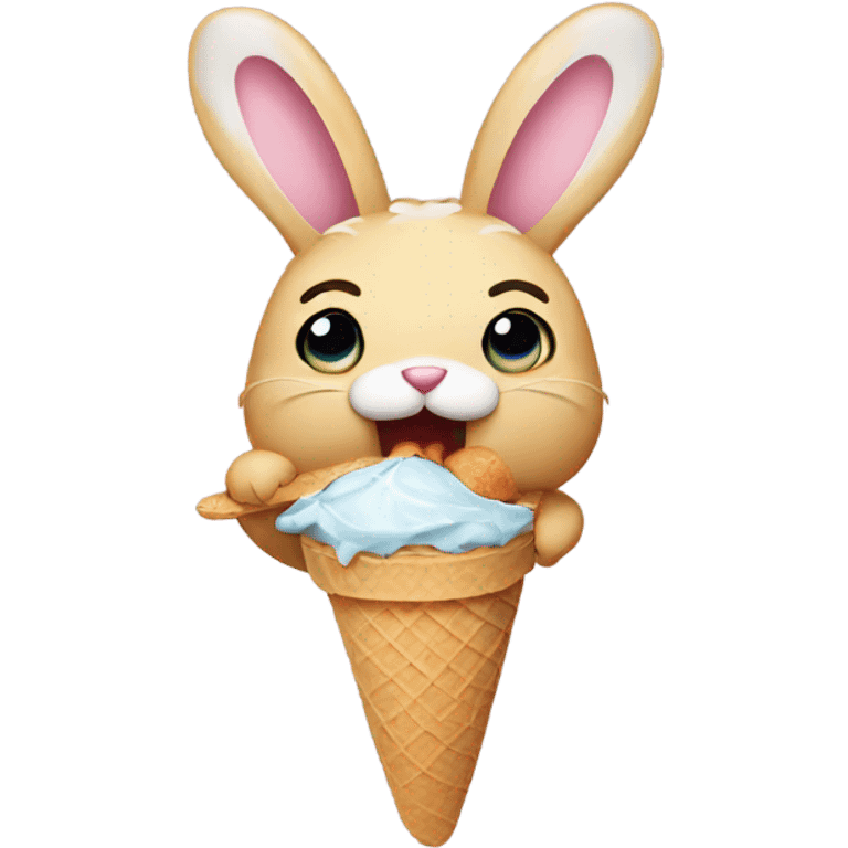 bunny eating ice cream emoji