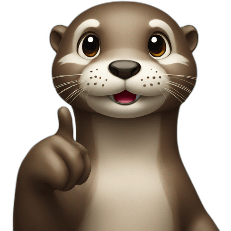 otter pointing up with its index finger emoji