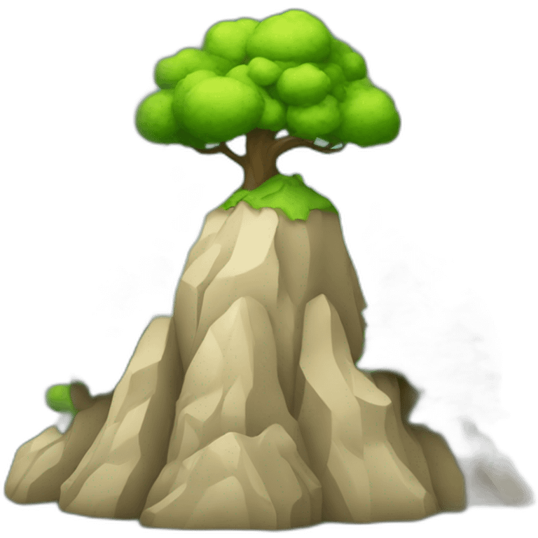 mountain with geen trees emoji