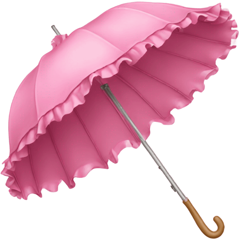 Detailed pink umbrella with large ruffles emoji