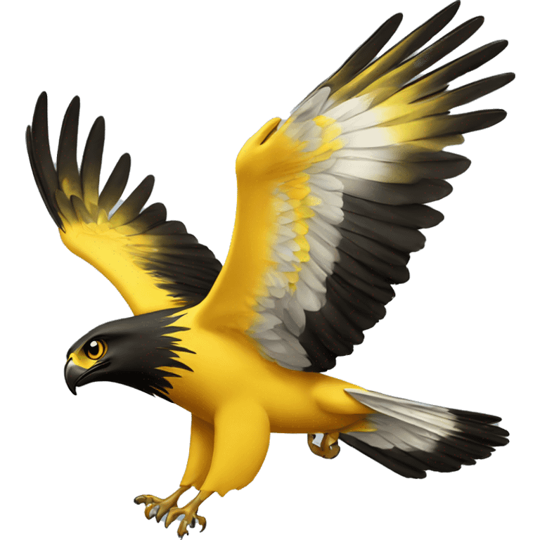 yellow and black hawk flying emoji