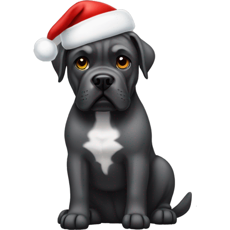 Cane corso with santa hat emoji