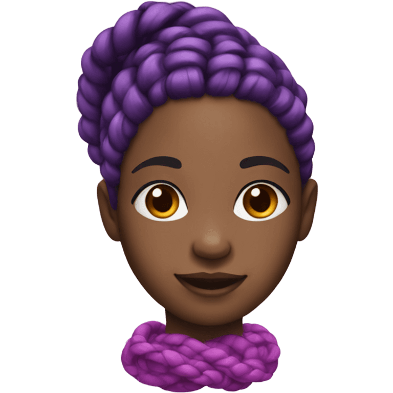 Black girl with purple and pink braids emoji