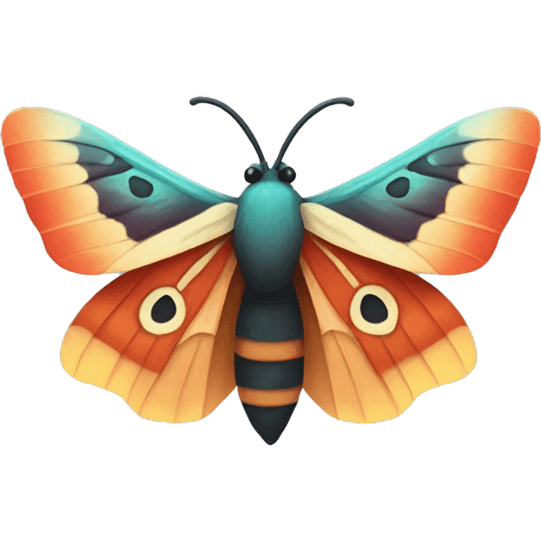 Colorful moth emoji