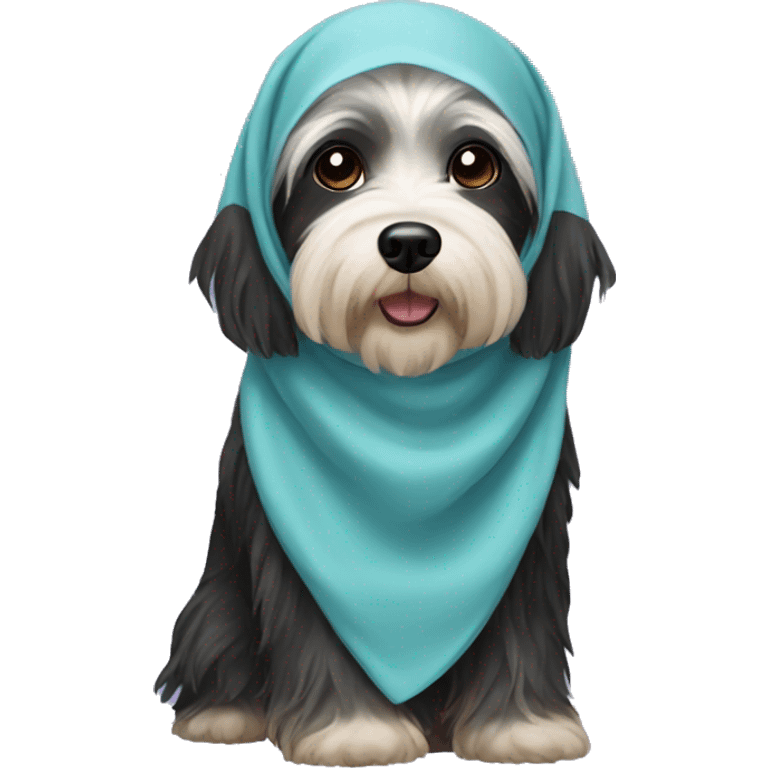 black havanese dog wearing a hijab emoji