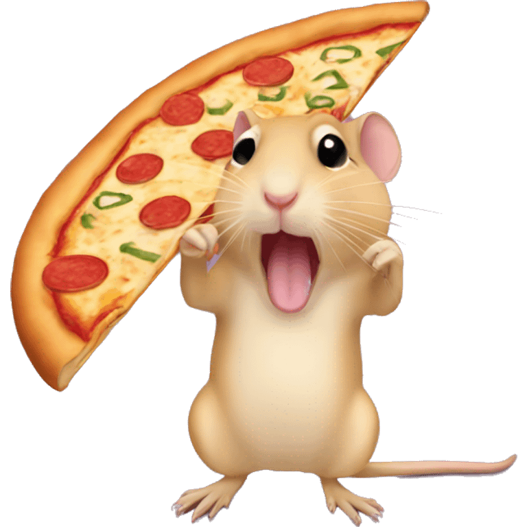 gerbil eating pizza emoji