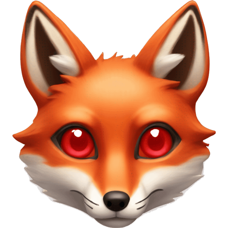 deep lush red fox face with tiny red heart in eyes emoji