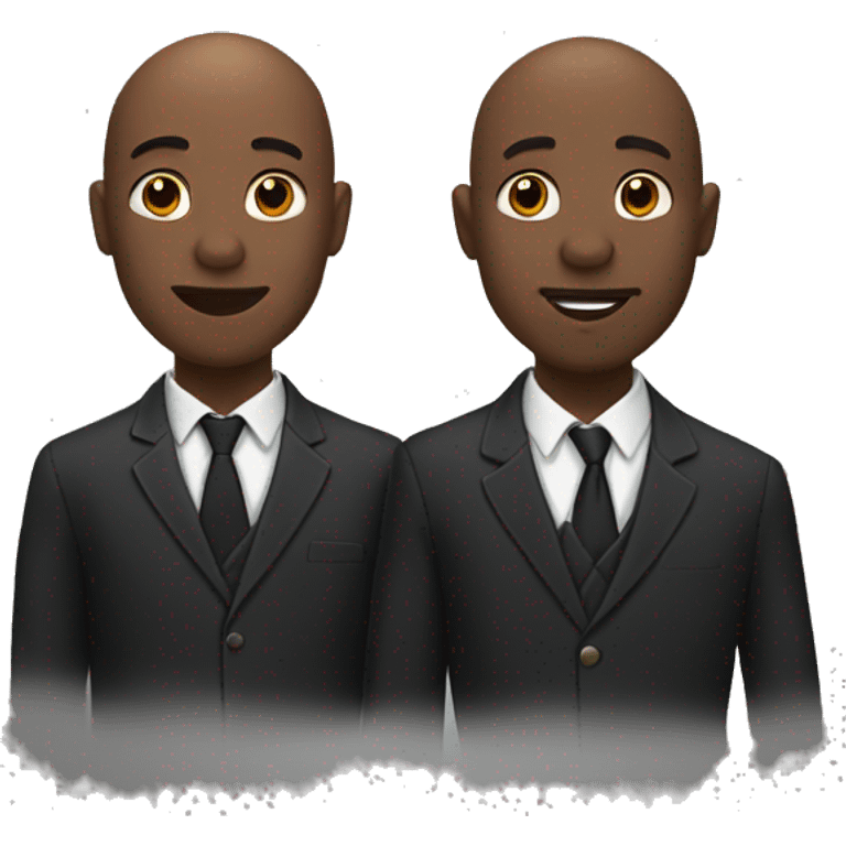 Two black men in love. One bald. One with curly hair.  emoji