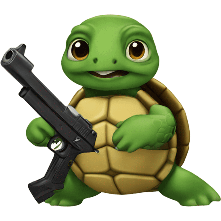 turtle with a gun emoji