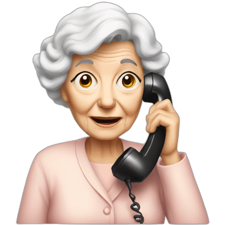 Old lady on the telephone emoji