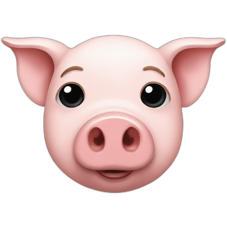 Pig with coffee emoji