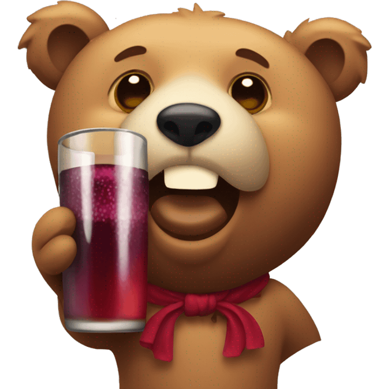 Bear with mulled wine  emoji