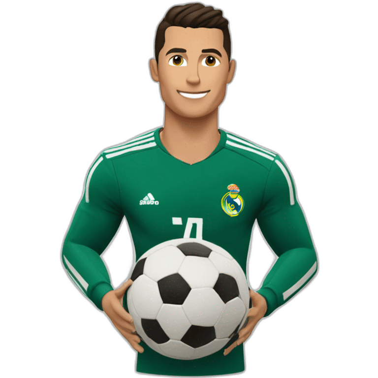 cristiano ronaldo jugando con un balón de fútbol emoji