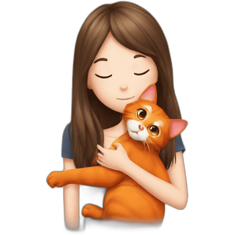 orang cat kiss girl emoji