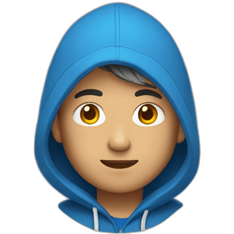 asian man with blue hoodie emoji