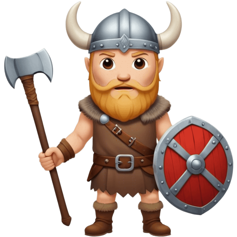 realistic Danish Viking with an ax in his hands emoji