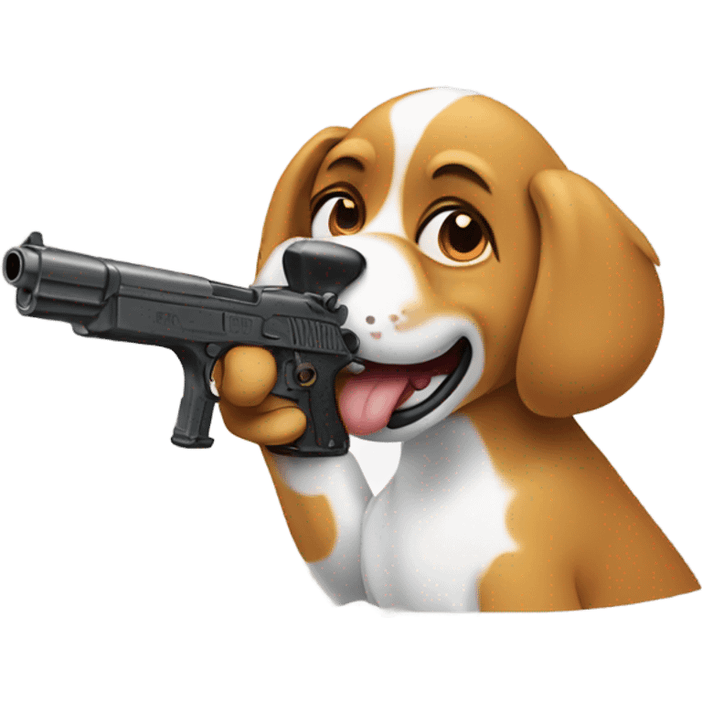 Dog with a gun emoji