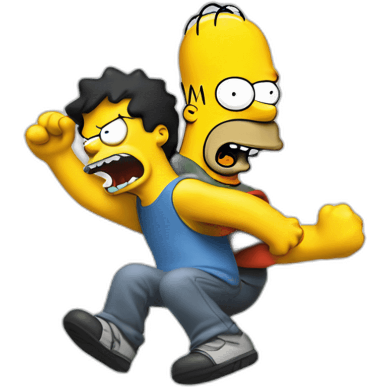 Homer simpson attacking bart emoji