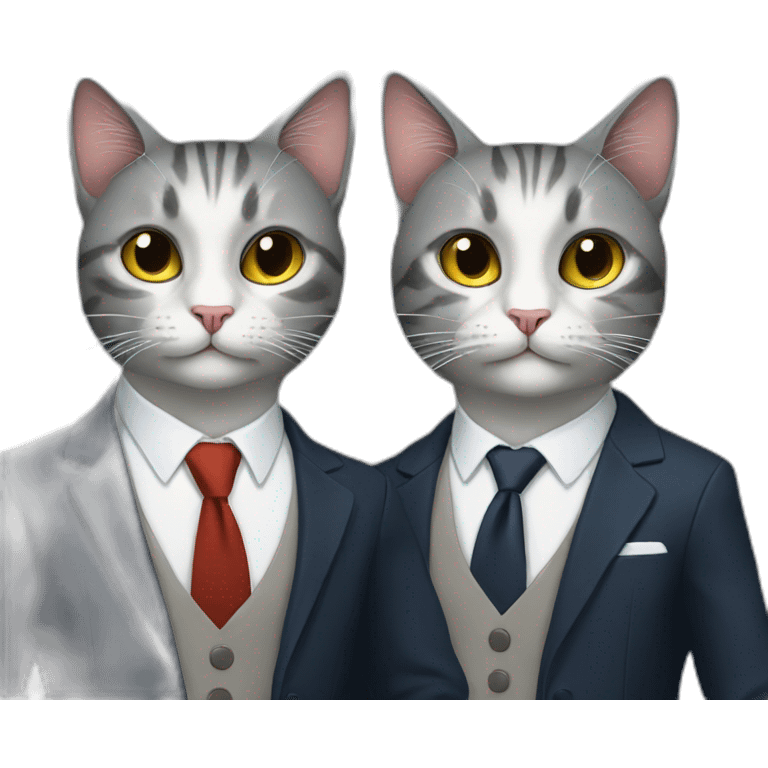 two cats in suits emoji