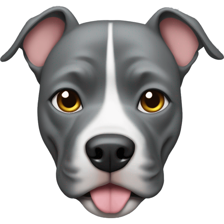 Grey pitbull face with an underbit emoji