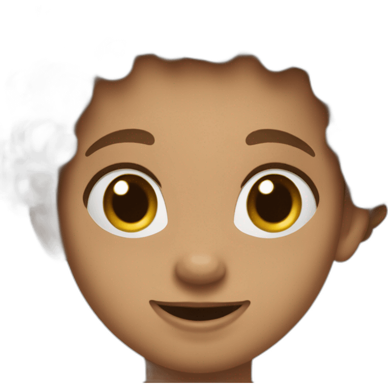 Curly light brown haïr veal emoji