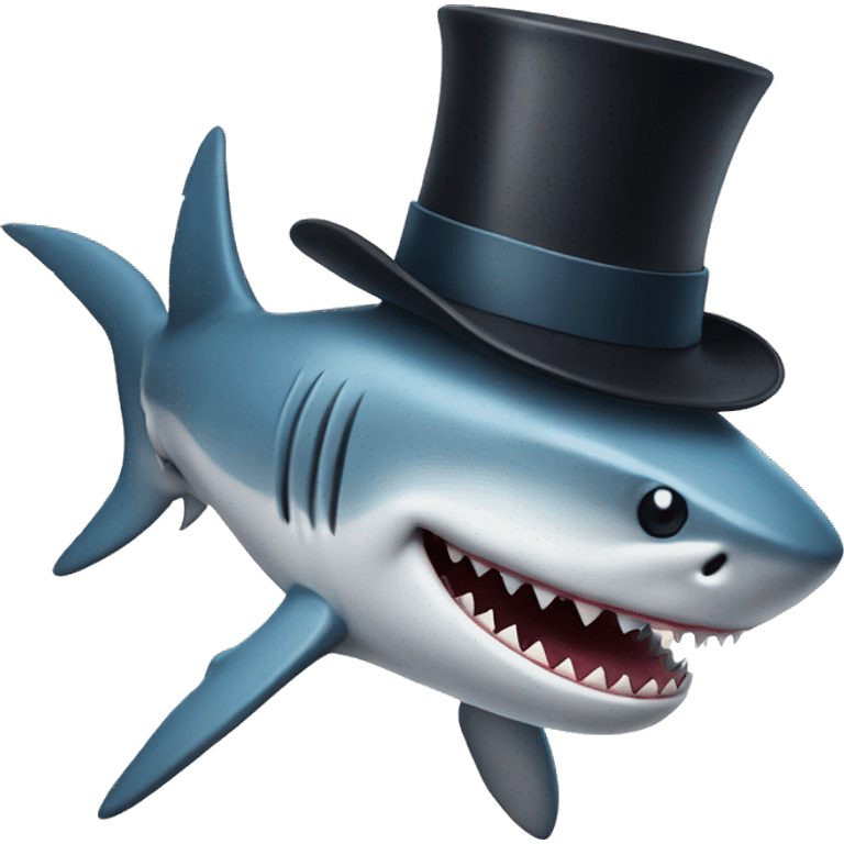 shark with tophat emoji