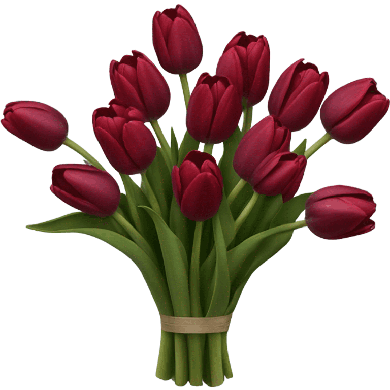 Dark red tulip bouquet  emoji