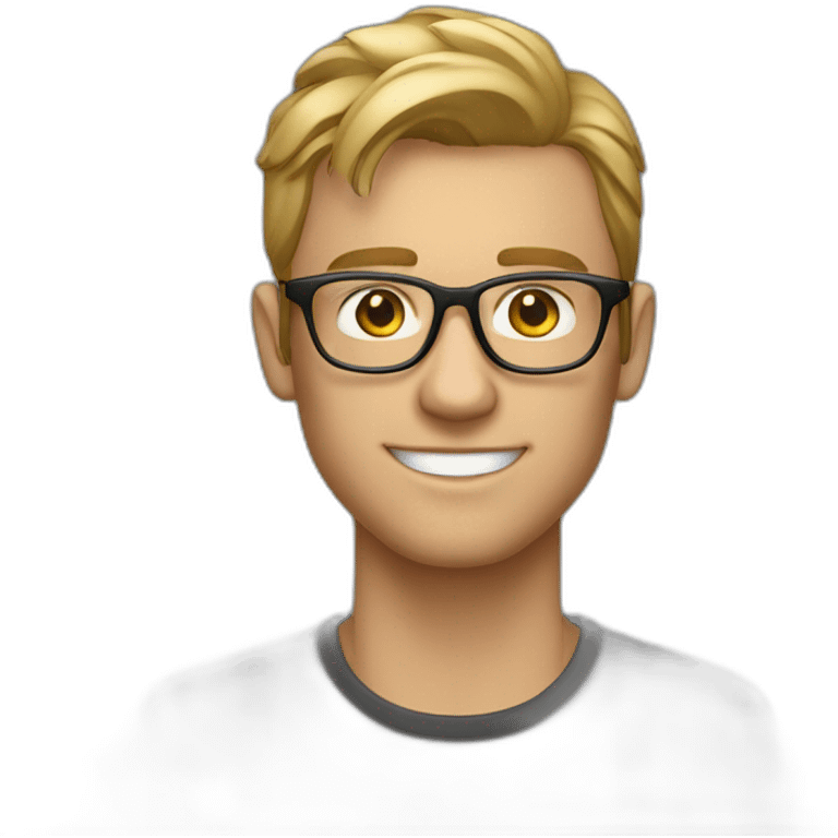 Mann, 26 Jahre, runde Brille mit Goldgestell, Schnurbart, dunkelblond emoji