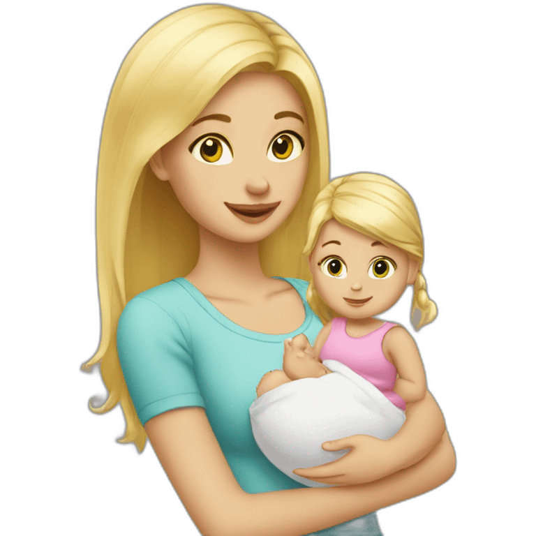 Blond-Girl-with-baby-girl emoji