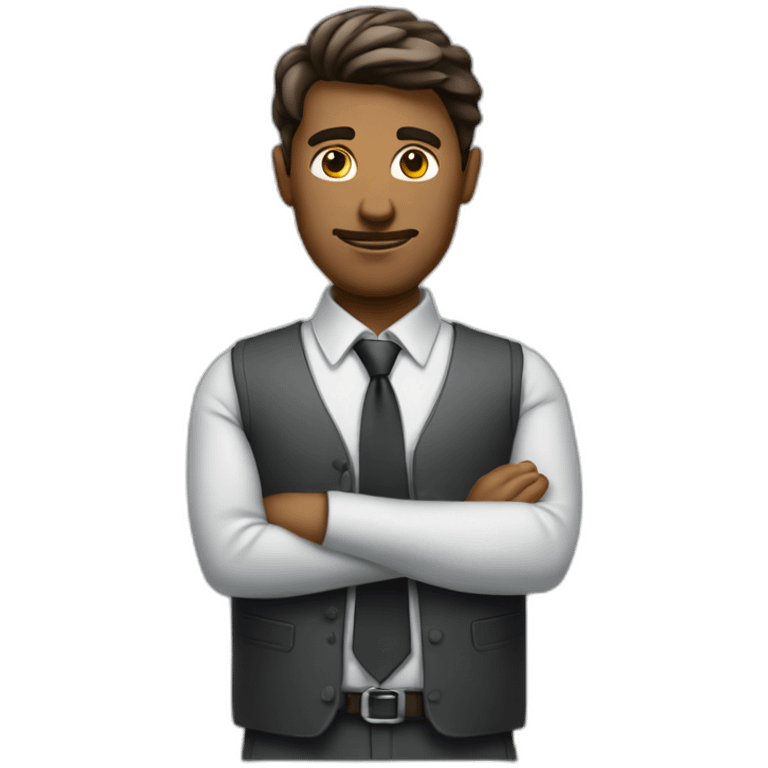 advanced hard working man in it looking fancy emoji