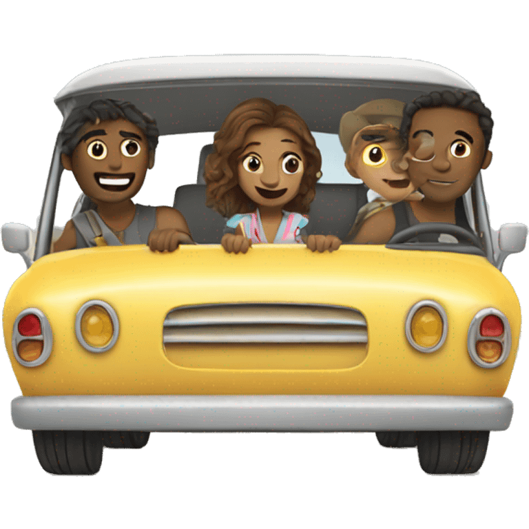 2girl and 2 guys on a road trip emoji