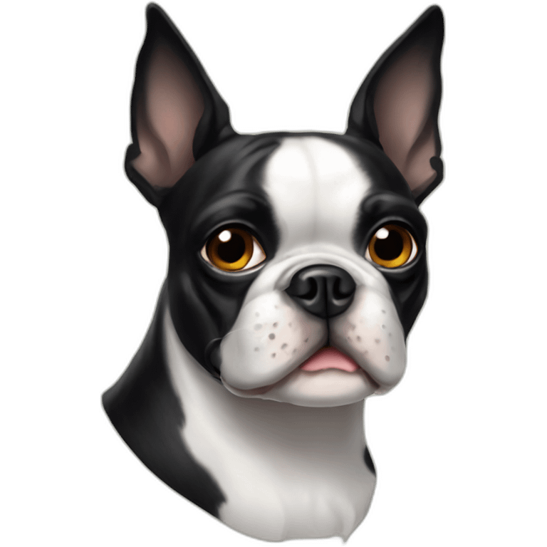 Cool Boston terrier one black eye emoji