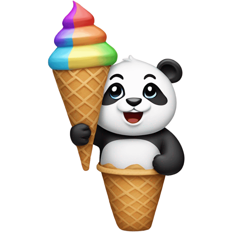 Panda eating ice cream emoji