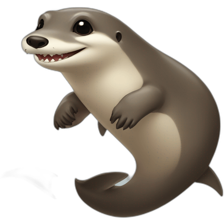 Loutre sur un requin emoji