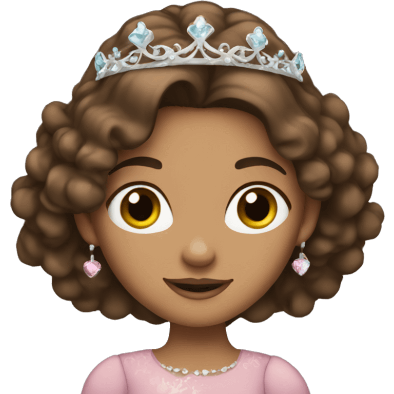 princess brown hair with tiara  emoji