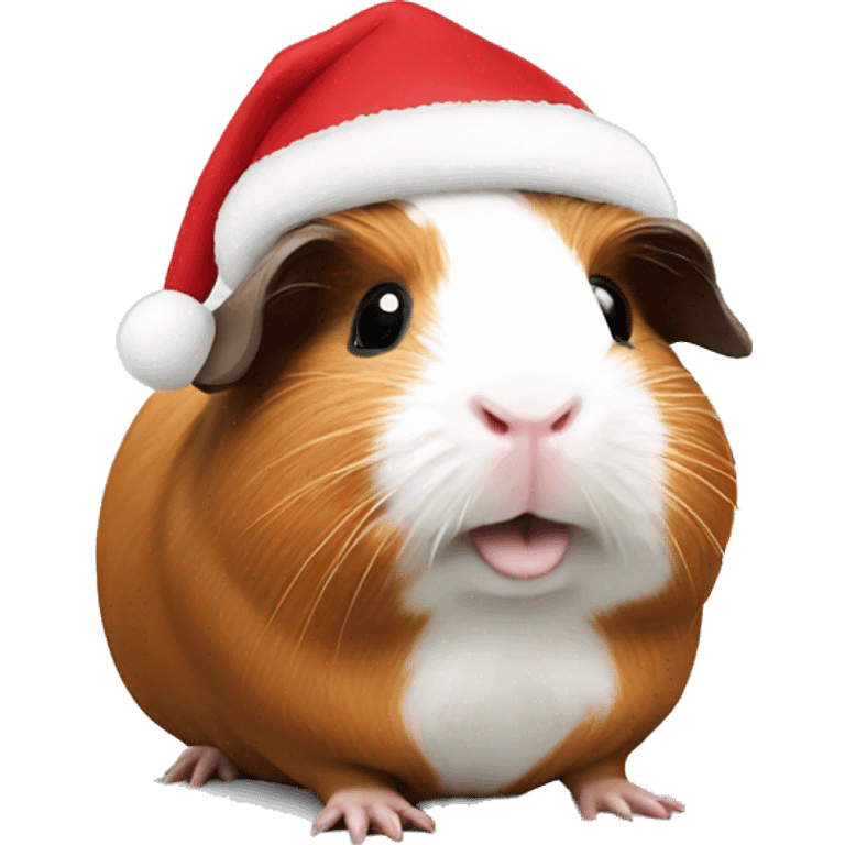 Guinea pig wearing Christmas hat emoji