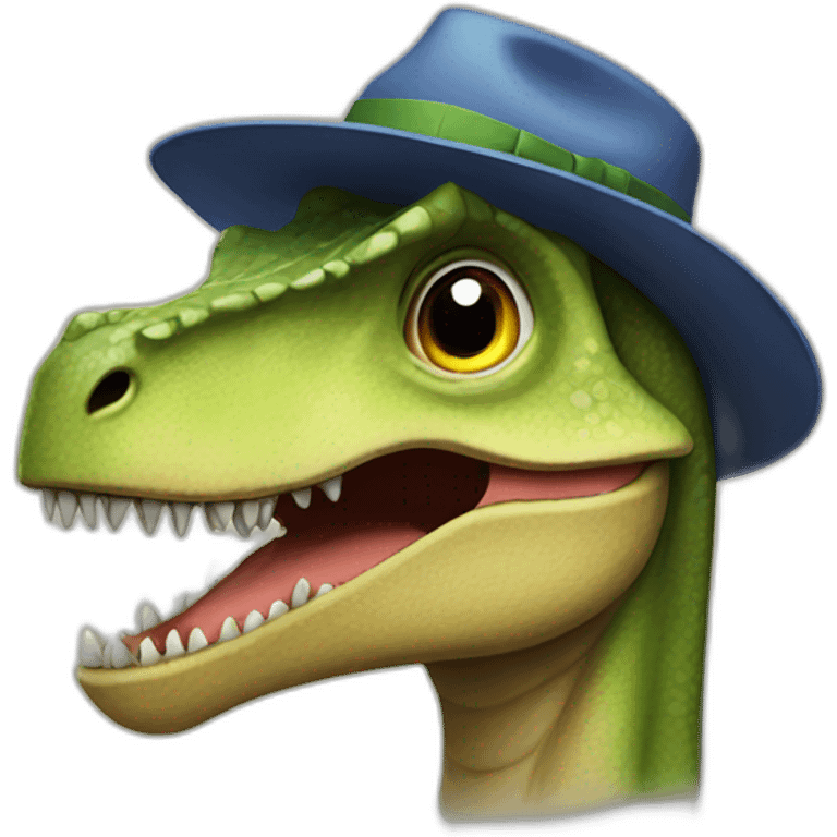 Dinosaur in a hat emoji