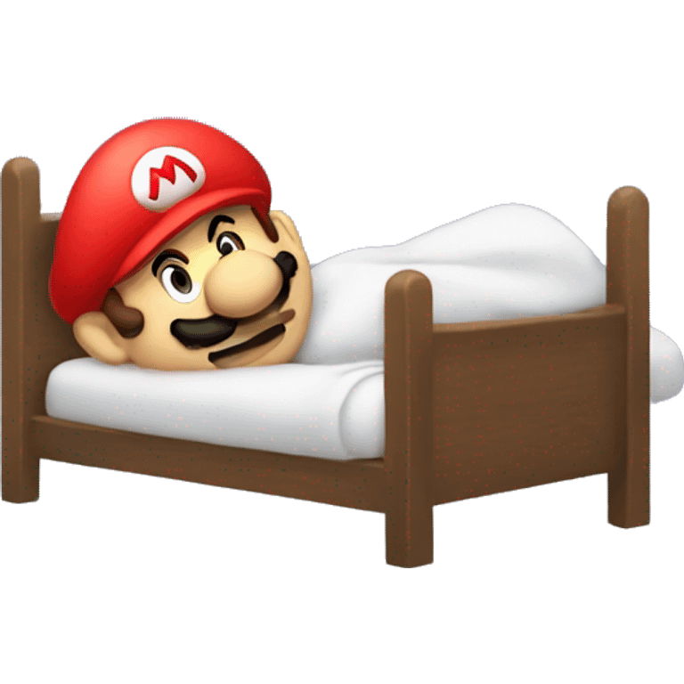 super mario sleeping in bed emoji