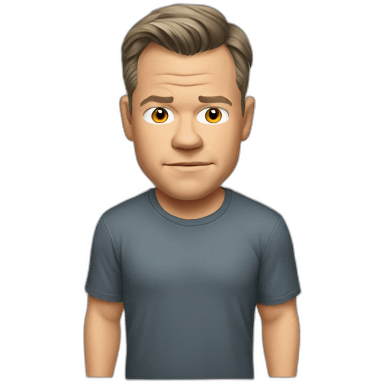 matt-damon cartoon wearing shirt emoji