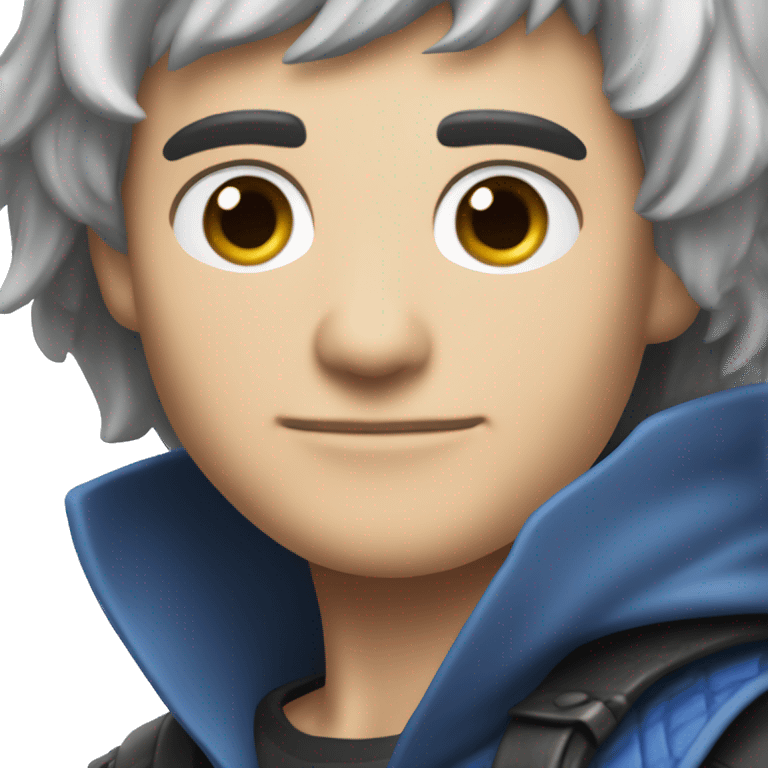 A man with short black hair and blue eyes behind an roleplaying game black gamemaster screen emoji