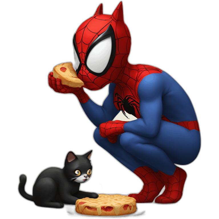 Spooderman eating a cat emoji