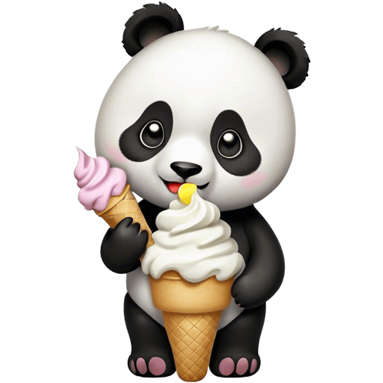 Panda eating ice cream emoji