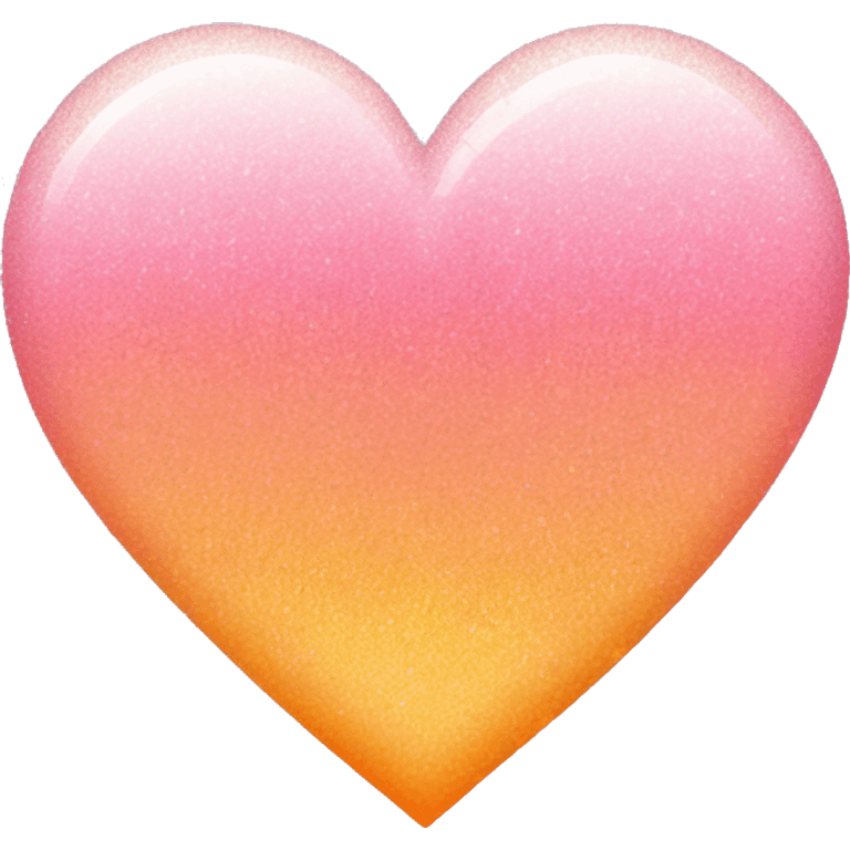 Glittery pastel pink and orange ombré heart  emoji