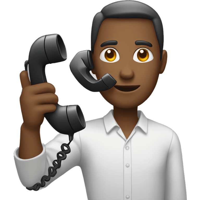 person showing a telephone  emoji