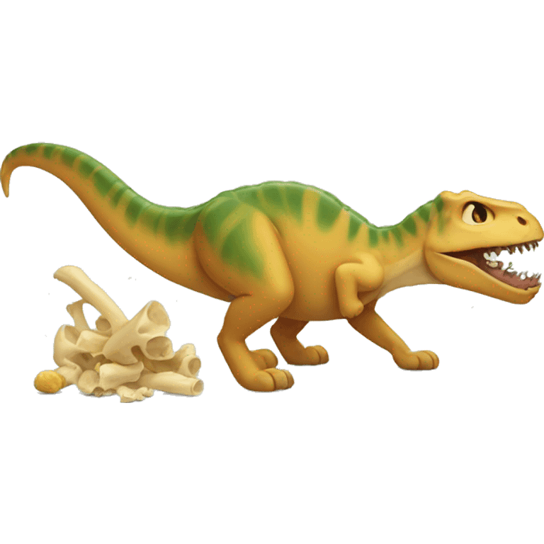 Cat eating dinosaur bones emoji