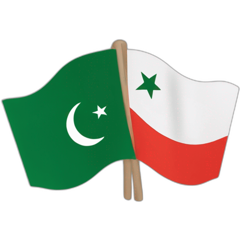 PTI party flag half red and half green with Moon and a star like Pakistan flag emoji