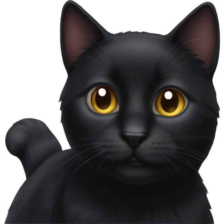 Cuddly black cat emoji