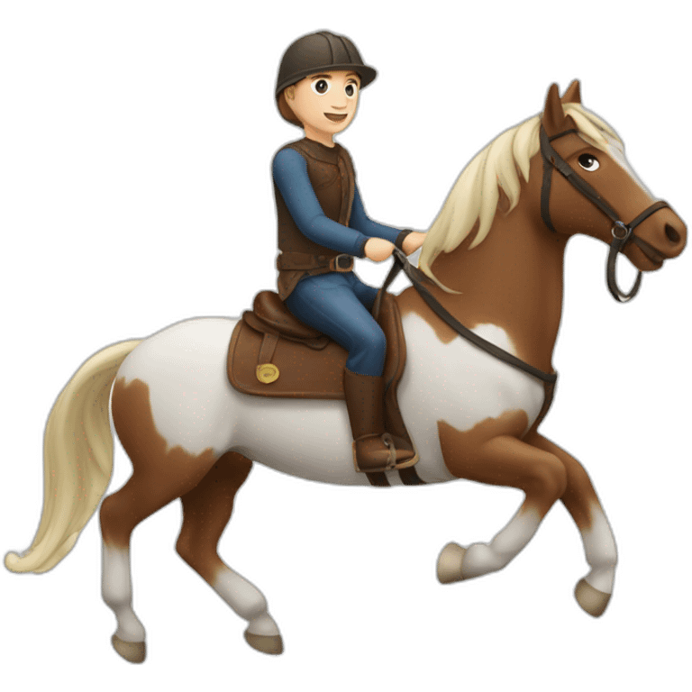 Caucasian riding a horse emoji