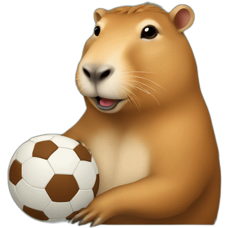 Capybara whit footbal emoji